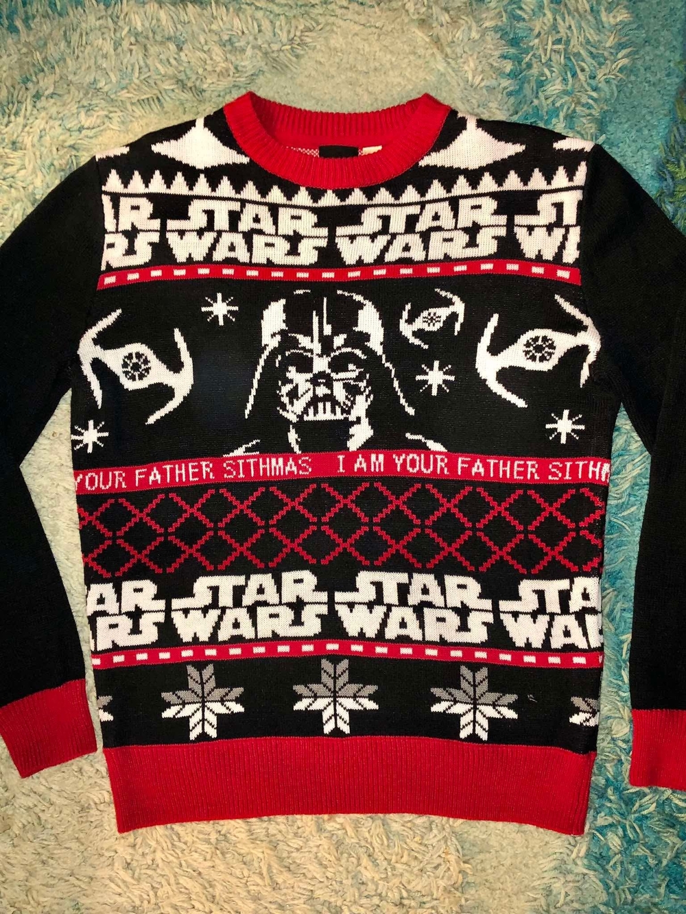 H&M x Star Wars "I Am Your Father Sithmas" Darth Vader Ugly Christmas Sweater  S